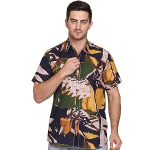 The SV Style Mens Abstract Print Button