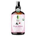 SVA ORGANICS Rose Water, Glass Bottle with Spray, 4 Fl Oz (118 ml)