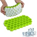 Ice Cube Tray Silicone for Freezer Honeycomb 37 Cavity Ice Cube Mould Flexible Tray for Freezer, Chocolate Cake Maker, Ice Trays for Chilled Drinks, Reusable (Multi Color) (2)
