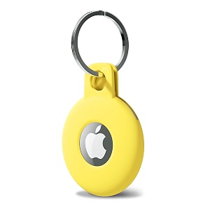 svanove for airtag keychain silicone airtag holder with key ring air tag cover cute accessories for kids luggage car dog collar car compatible with apple airtag case waterproof tracker yellow