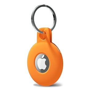 svanove for airtag keychain airtag holder key ring siliocne airtag case air tag cover cute airtag accessories for kid luggage cat dog collar car compatible with apple airtag 2021 neon orange