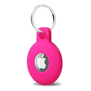 svanove for airtag keychain airtag holder key ring siliocne airtag case air tag cover cute airtag accessories for kid luggage cat dog collar car compatible with apple airtag 2021 hot pink