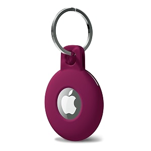 svanove for airtag keychain airtag holder key ring siliocne airtag case air tag cover cute airtag accessories for kid luggage cat dog collar car compatible with apple airtag 2021 burgundy