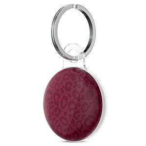 svanove cheetah print case for airtag leopard trendy pattern luxury girly airtag accessories for women luggage cat dog collar car compatible with apple airtag 2021 burgundy