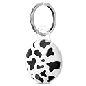 Svanove Cheetah Print Case for Airtag Leopard Trendy Pattern, Luxury Girly Airtag Accessories for Women, Luggage, Cat Dog Collar, Car, Compatible with Apple Airtag 2021, Cow Black