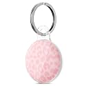Svanove Cheetah Print Case for Airtag Leopard Trendy Pattern, Luxury Girly Airtag Accessories for Women, Luggage, Cat Dog Collar, Car, Compatible with Apple Airtag 2021, Pink