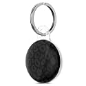 Svanove Cheetah Print Case for Airtag Leopard Trendy Pattern, Luxury Girly Airtag Accessories for Women, Luggage, Cat Dog Collar, Car, Compatible with Apple Airtag 2021, Black