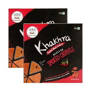 svaras khakhra  mexican smoked chipotle - 200g pack of 2  guilt-free round the clock snack