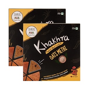 svaras khakhra  oats methi - 200g pack of 2  guilt-free round the clock snack
