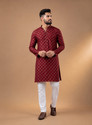 Svatantra Men Woven Design Straight Kurta