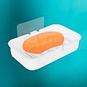 SVH Plastic Magic Sticker Wall-Mounted Soap Dish, Self-Adhesive Sponge Holder, No-Drilling Soap Holder Stand Ideal for Bathroom and Kitchen - White (Pack of 3)