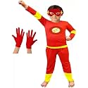 Hosiery Fabric Flash Superhero Flash Costume For Kids Halloween Dress Fancydress Birthday Gift | Cosplay Bodysuit for Boys and Girls (A7)
