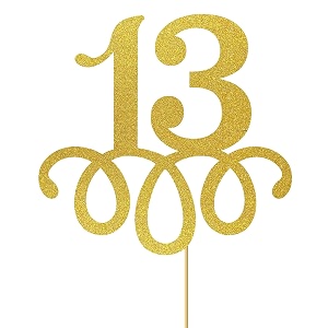 13 cake topper official teenager cake topper happy 13th birthday banner gold glitter girls or boys 13 years old party decorations supplies