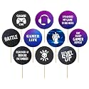 50 Pcs Video Game Cupcake Toppers, Food/Appetizer Picks for Kids Game Themed Party Supplies Cake Decorations