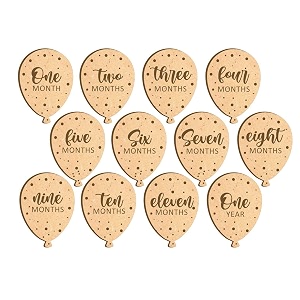 baby monthly milestone cards 12 count light birch from newborn to 1 year wooden milestones photoshoot props amp markers