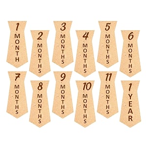 baby monthly milestone cards tie shape-12 light birch monthly baby milestone cards from newborn to 1 year wooden monthly milestones baby photoshoot props 12 count