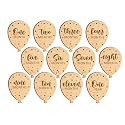 Baby Monthly Milestone Cards 12 Count Light Birch From Newborn To 1 Year Wooden Milestones Photoshoot Props & Markers