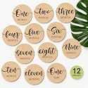 Baby Monthly Milestone Cards 12 Light Birch Monthly Baby Milestone Cards From Newborn To 1 Year Wooden Baby Photoshoot Props?? Baby Girl Or Baby Boy Newborn Gifts, 12 Count