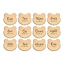 Baby Monthly Milestone Cards – 12 Light Birch Monthly Baby Milestone Cards from Newborn to 1 Year – Wooden Monthly Milestones Baby Photoshoot Props – Baby Girl or Baby Boy Newborn Gifts, BABY milestone stickers , Wooden Month