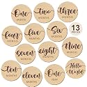 SVM CRAFT® Baby Monthly Milestone Cards – 13 Light Birch Monthly Baby Milestone Cards from Newborn to 1 Year – Wooden Monthly Milestones Baby Photoshoot Props – Baby Girl or Baby Boy Newborn Gifts, BABY milestone stickers ,Wo