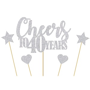 cheers to 40 years cake topper-40th birthday cake topper