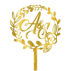 custom personalized gold acrylic cake topper for anniversary husband wife engagement love valentine day