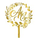 Custom Personalized Gold Acrylic Cake Topper for Anniversary, Husband, Wife, Engagement, Love, Valentine Day