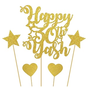 custom personalized gold glitter cake topper  cake topper cake decoration supplies personalized cake topper for kids husband wife boys amp girls decorating customized cake decorations 20th  25th35th45th 65th55th 30th 40th 50th60th 70th 75th 80th 85th bday decorations