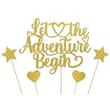 Engagement Cake Topper, We're Engaged Cake Topper, Engagement, Bridal Shower, Wedding Bachelorette Party Decoration with Premium Gold Glitter