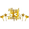 Gold Acrylic Official 13 Teenager Birthday Cake Topper 13Th Birthday Cake Topper Gold Glitter Happy Birthday Cake Decoration
