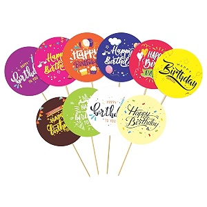 happy birthday cup cake topper printed cupcake toppers for kids boy39s girls adults 30th 40th 50th60th bday decorations itemscake accessoriescardstags