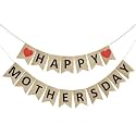 Happy Mother's Day Banner Mothers Day Burlap Hanging Banner Garland Rustic Party Decoration for Mother's Day Birthday Indoor
