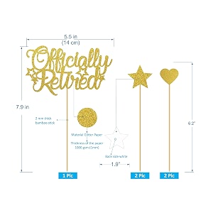 happy retirement cake topper gold-hello pension goodbye tension - officially retied party decoration supplies the legend has retired cake topper