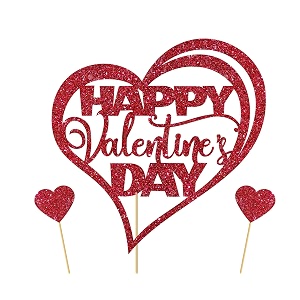 happy valentine39s day cake toppers with love heart food picks for valentine39s day party cake decorations supplies glitter red