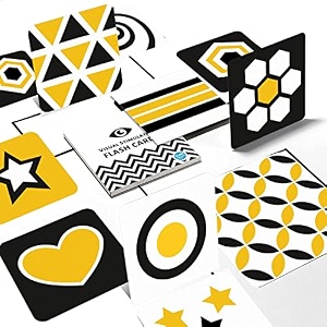high contrast flash cards for new born baby -flash cards black  white yellow  infant babies flash cards for 0 3 6 12 18 36 months age group 0-3 year visual stimulation amp sensory development for newborns learning cards front back 20 cards 40 visuals
