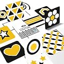High Contrast Flash Cards for New Born Baby -Flash cards, Black / White/ Yellow | Infant Babies Flash Cards for 0 3 6 12 18 36 Months (Age Group: 0-3 Year), Visual Stimulation & Sensory Development for Newborns, Learning 