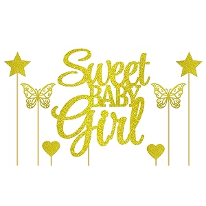 sweet baby girl cake topper sweet baby girl decorations baby girl39s 1st birthday party decoration supplies gold glitter