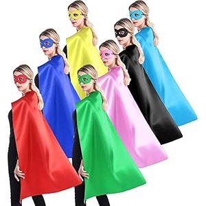 svnfoxx double-sided superhero capes and masks for kids - perfect for christmas halloween cosplay and parties