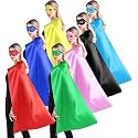 SVNFOXX Double-Sided Superhero Capes and Masks for Kids - Perfect for Christmas, Halloween, Cosplay, and Parties