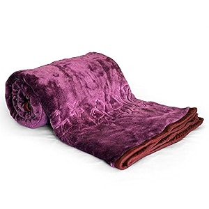 svt velvet floral embossed super soft heavy double bed mink blanket for winter baby pink double lightweight tc - 200