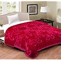 SVT Velvet Floral Embossed Super Soft Heavy Double Bed Mink Blanket for Winter (Pink, Double)| TC - 200