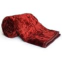 SVT Velvet Floral Embossed Super Soft Heavy Double Bed Mink Blanket for Winter (red, Double)| TC - 200