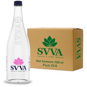 svva earth39s finest water premium subterranean water  750 ml pack 4 glass alkaline ph 8  balanced mineral essential healthy mineral hydration  premium glass bottle refillable bottle