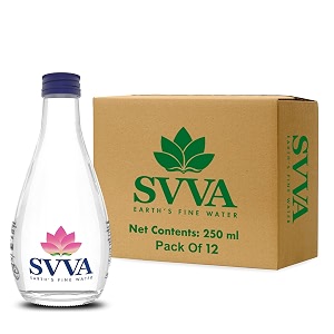 svva earth39s finest water premium subterranean water  250 ml pack 12 glass alkaline ph 8  balanced mineral essential healthy mineral hydration  premium glass bottle refillable bottle