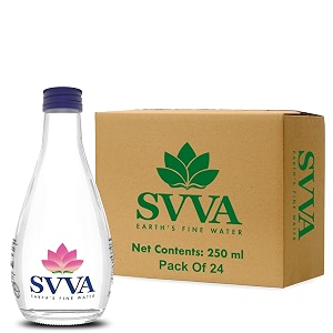 svva earth39s finest water premium subterranean water  250 ml pack 24 glass alkaline ph 8  balanced mineral essential healthy mineral hydration  premium glass bottle refillable bottle