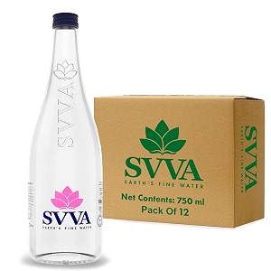 svva earth39s finest water premium subterranean water  750 ml pack 12 glass alkaline ph 8  balanced mineral essential healthy mineral hydration  premium glass bottle refillable bottle