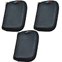 External Hard Disk Pouch for 2.5inch Seagate | Western Digital | Toshiba | Sony | USB Cable | Power Bank | Mobile Charge | Earphone | Earbuds | Case Cover Portable Storage (Pack 3, Black)