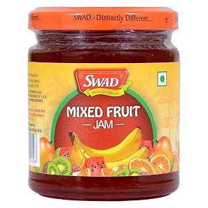swad mixed fruit jam 250g glass jar  sweet breakfast spread