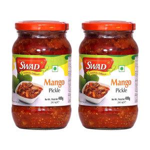 swad delicious and spicy mango pickle  aam ka achar  400 gm each mango pickle 2 x 400 g