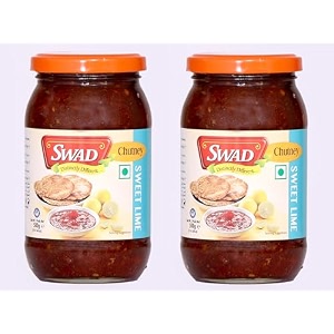 swad distinctly different and delicious sweet lime chutney  lemon  nimbu  limbu meethi chatni - 500 gm each pack of 2